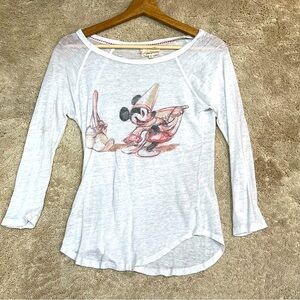 Patterson J Kincaid Disney Fantasia Saucerer Mickey Mouse 3/4 Sleeve Tee Size S